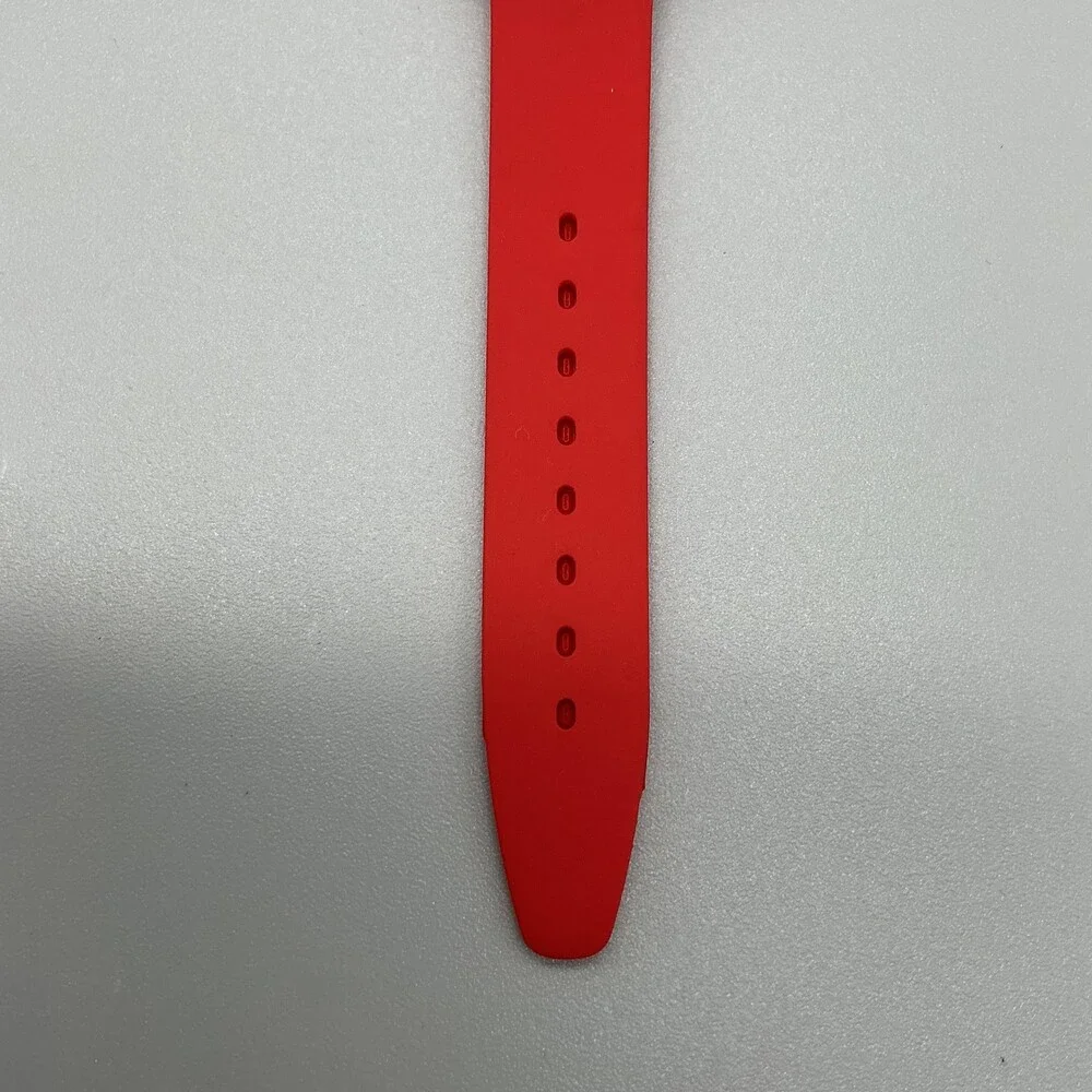 Swatch Lady Infusion Womens Watch 34mm White Dial Red Strap Swiss New Battery